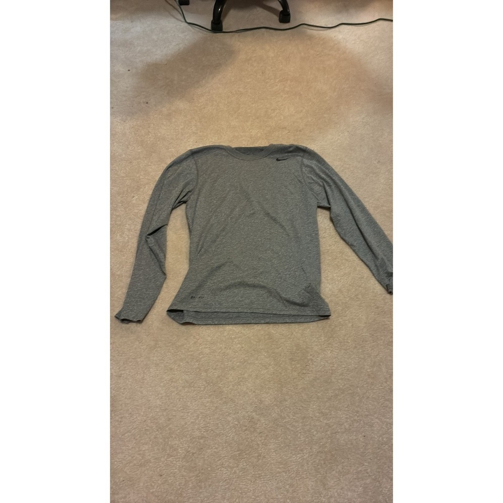 Nike Dri-FIT Grey Heather Long-Sleeve Performance Shirt